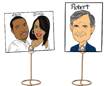Wedding Place Card Caricatures