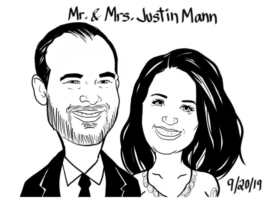 Wedding Place Card Caricatures
